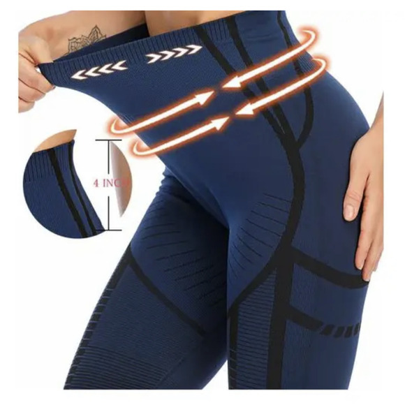 NEW RUNNING GIRL High Waist Ombre Seamless Leggings Tummy Control S - Picture 3 of 5